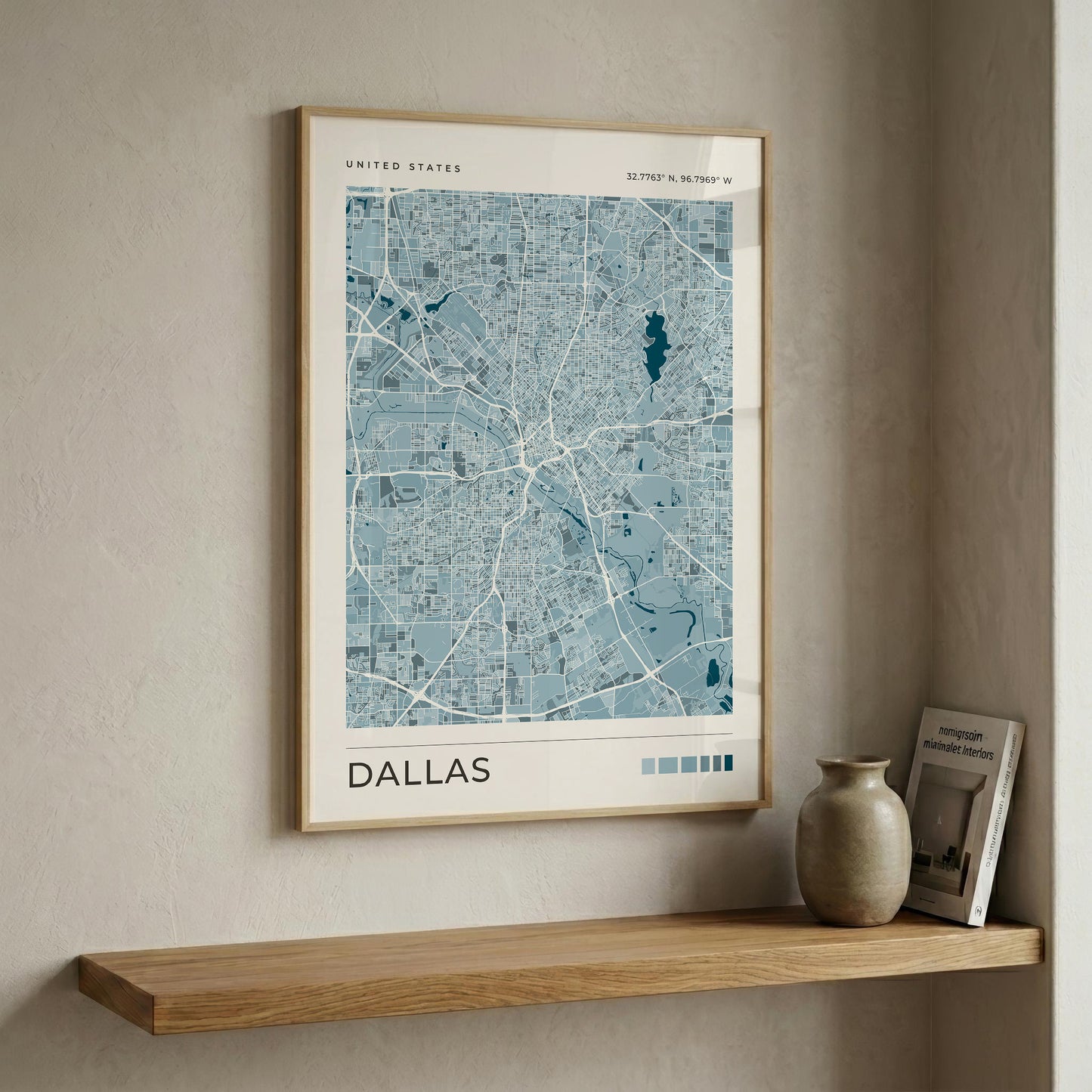 Dallas Map Print | Blue Texas City Map Wall Art