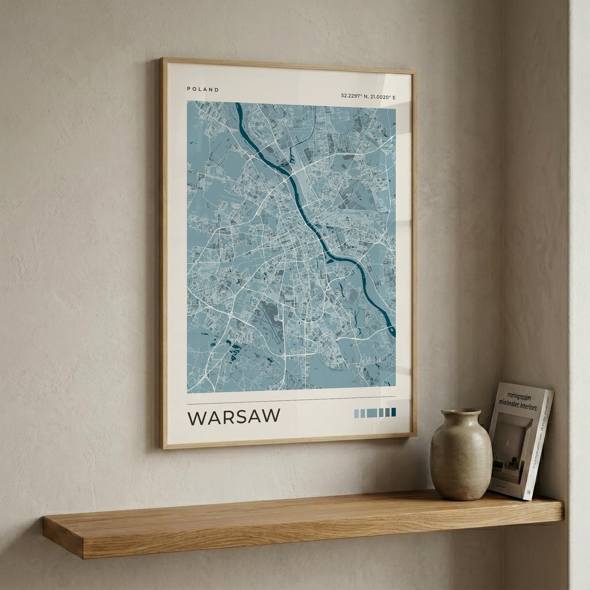 Warsaw Map Print | Blue City Map Wall Art
