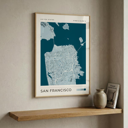 San Francisco Map Print | Blue City Map Wall Art