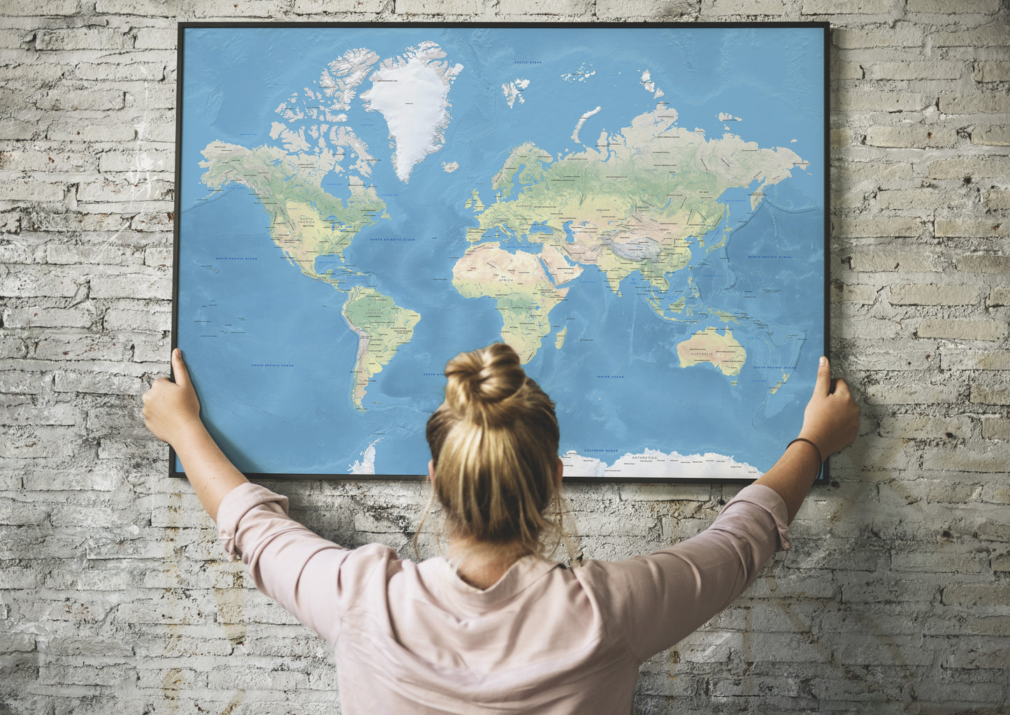 Relief World Map | Different sizes and canvas - The Hue Map