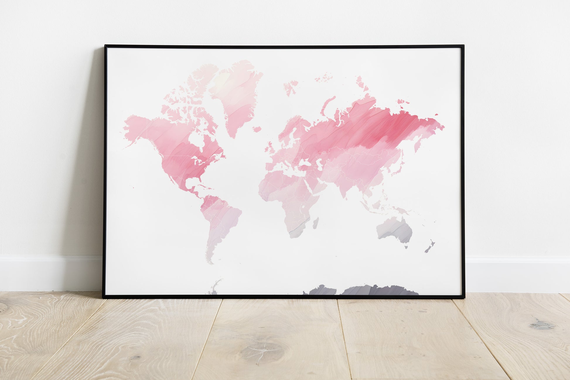 World Map print in watercolors | Different sizes and canvas - The Hue Map