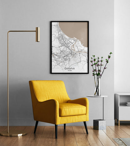 Gdansk Map print | Different sizes and canvas - The Hue Map