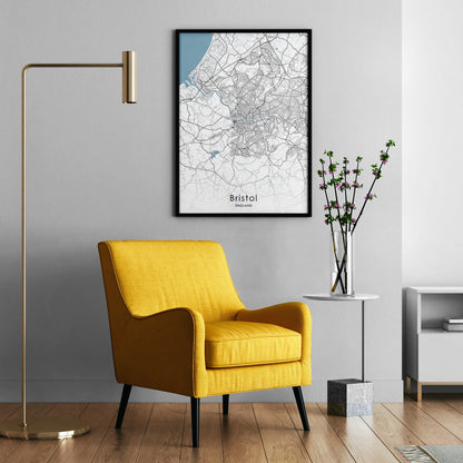 Bristol City Map print | England travel poster - The Hue Map