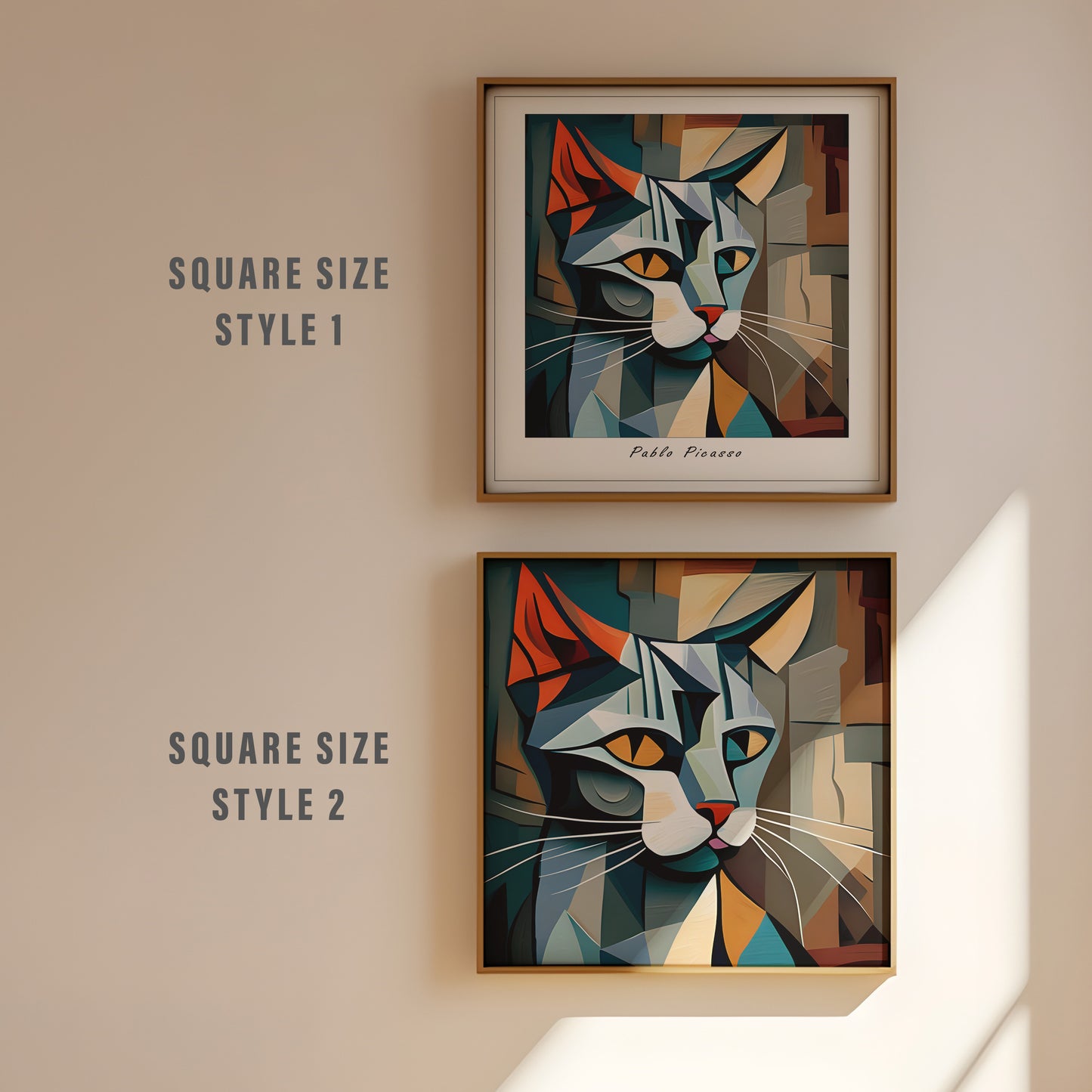 Picasso Cat print | Different sizes and canvas - The Hue Map