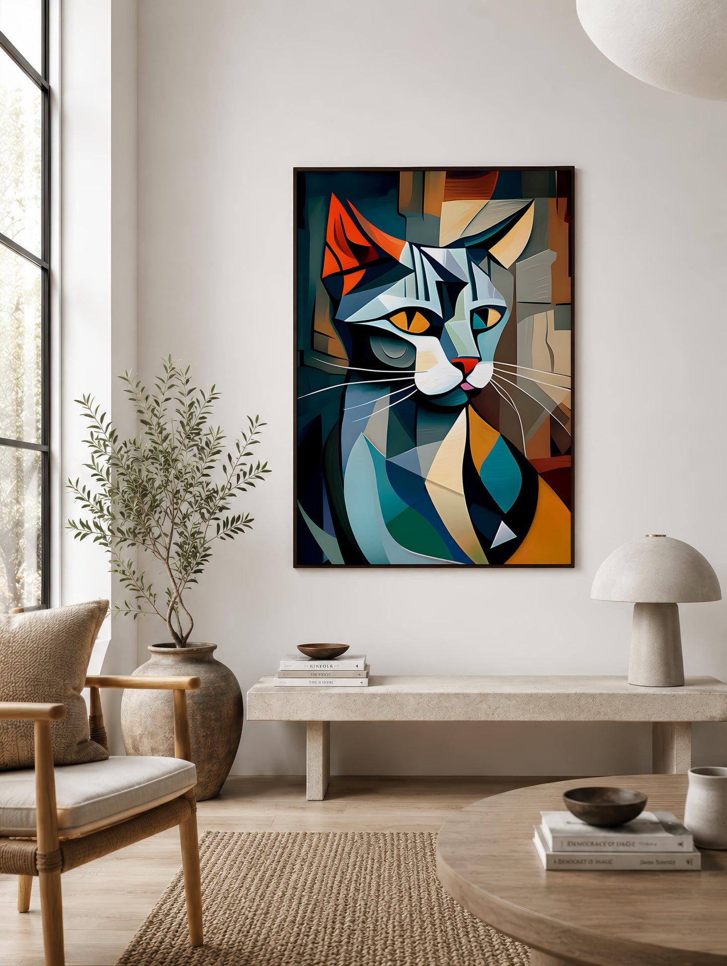 Picasso Cat Wall Art | Abstract Fine Art Print