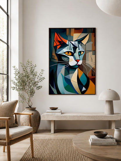 Picasso Cat Wall Art | Abstract Fine Art Print