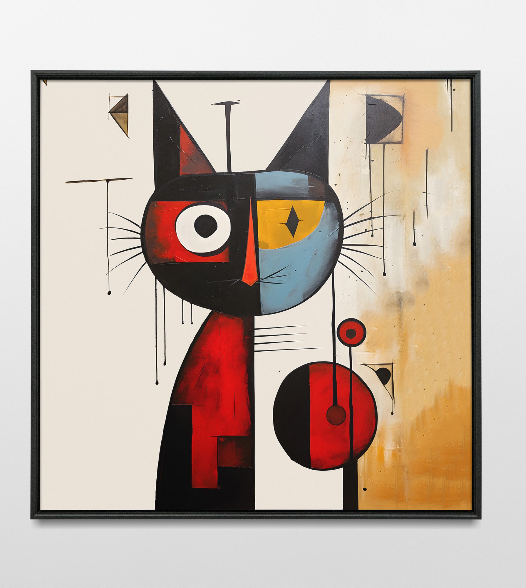 Joan Miro cat print wall art in square size.