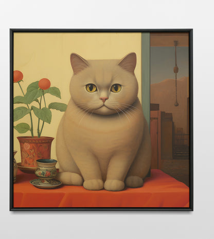 Botero Ginger Cat poster in different sizes and frames or canvas