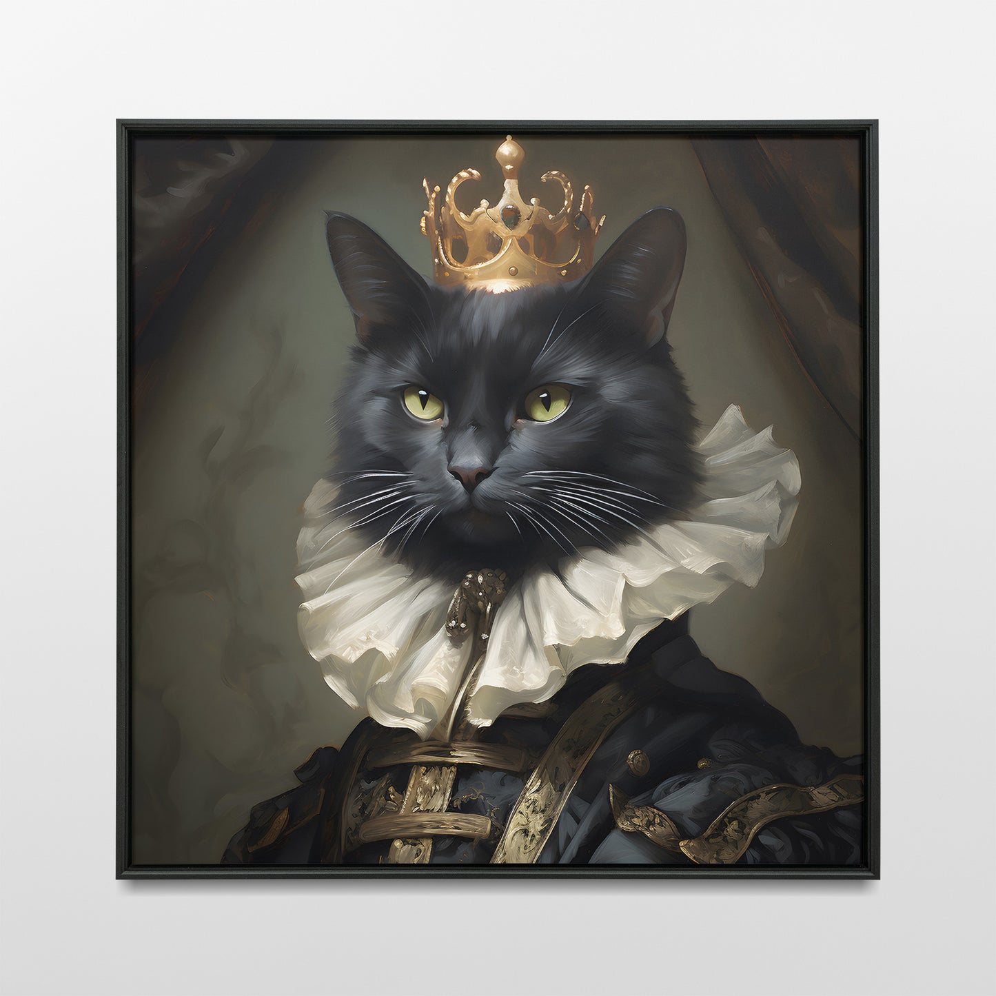 Black cat King wall art.