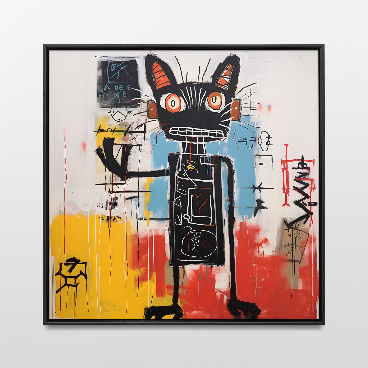 Jean-Michel Basquiat Cat wall art in different sizes and frame options or canvas