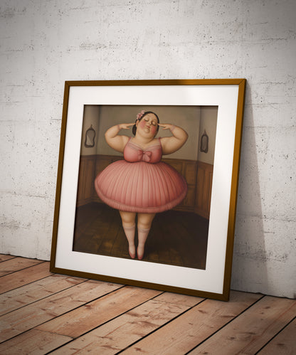 Botero ballerina wall art print.