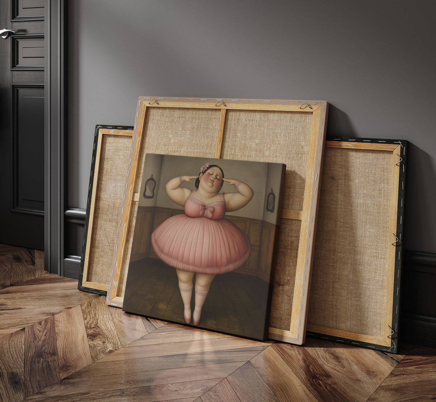 Botero ballerina canvas wall art print.