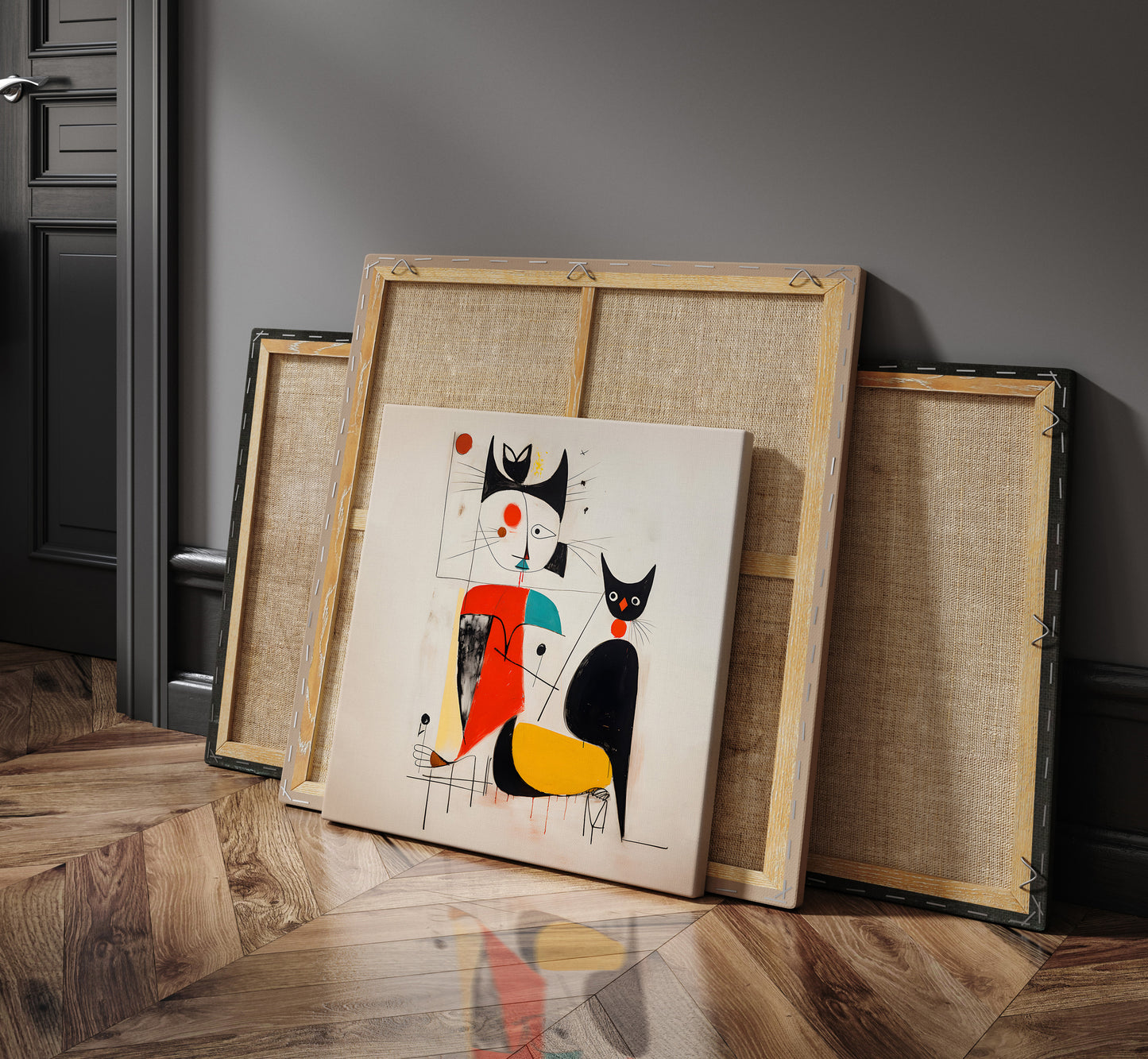 Joan Miro print of a Woman with a Cat - The Hue Map