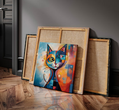 Kandisnky cat canvas wall art.