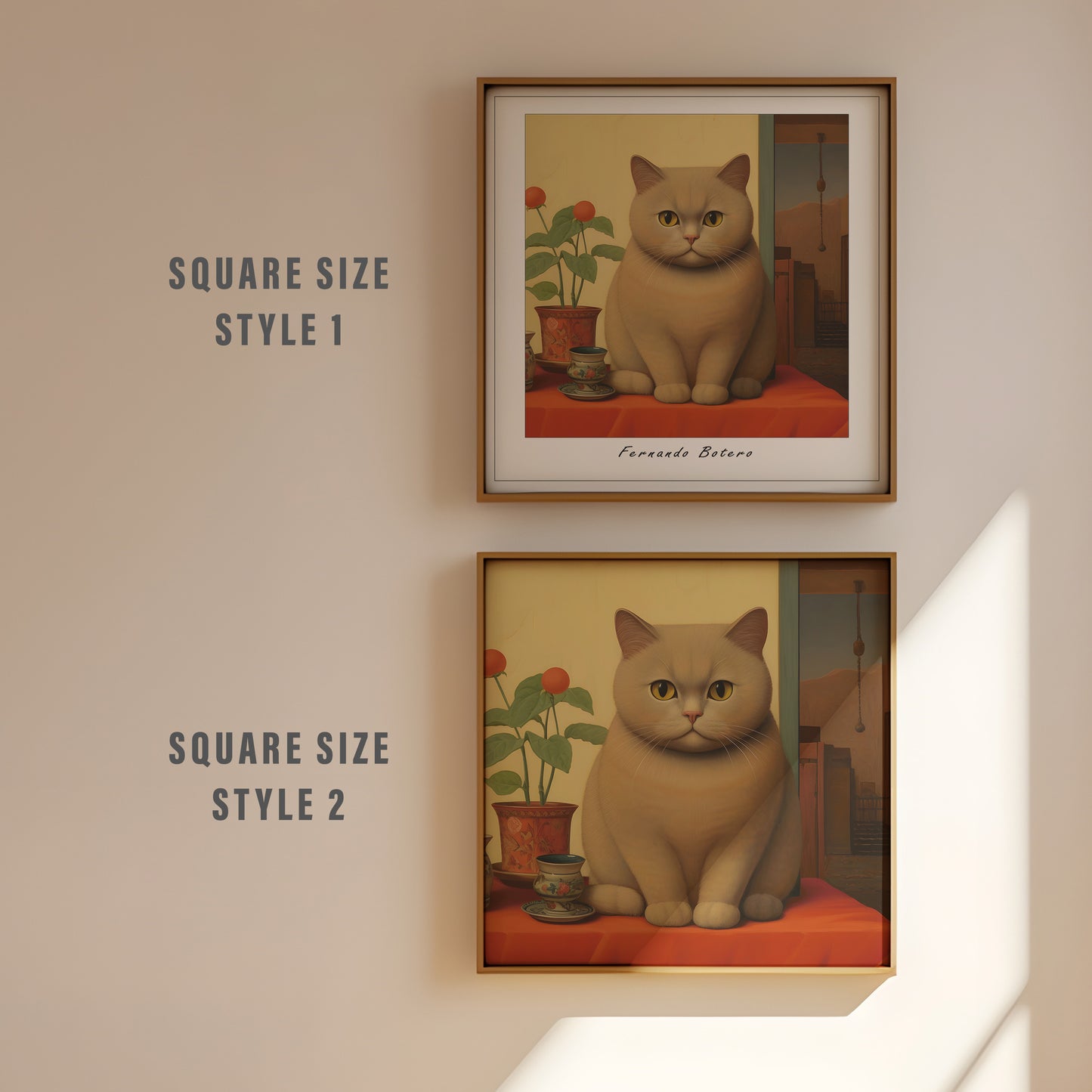 Botero Cat print | Different sizes and canvas - The Hue Map