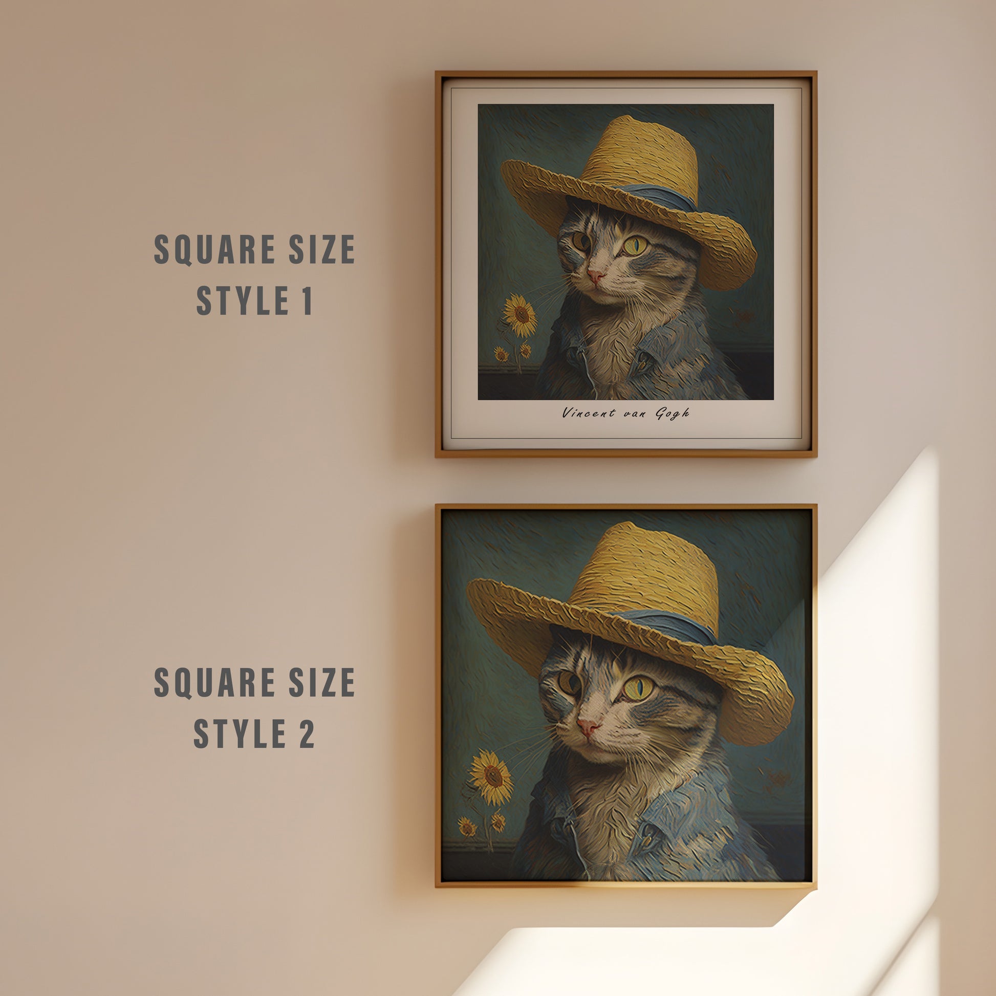 Van Gogh Cat Print | Different sizes and canvas - The Hue Map