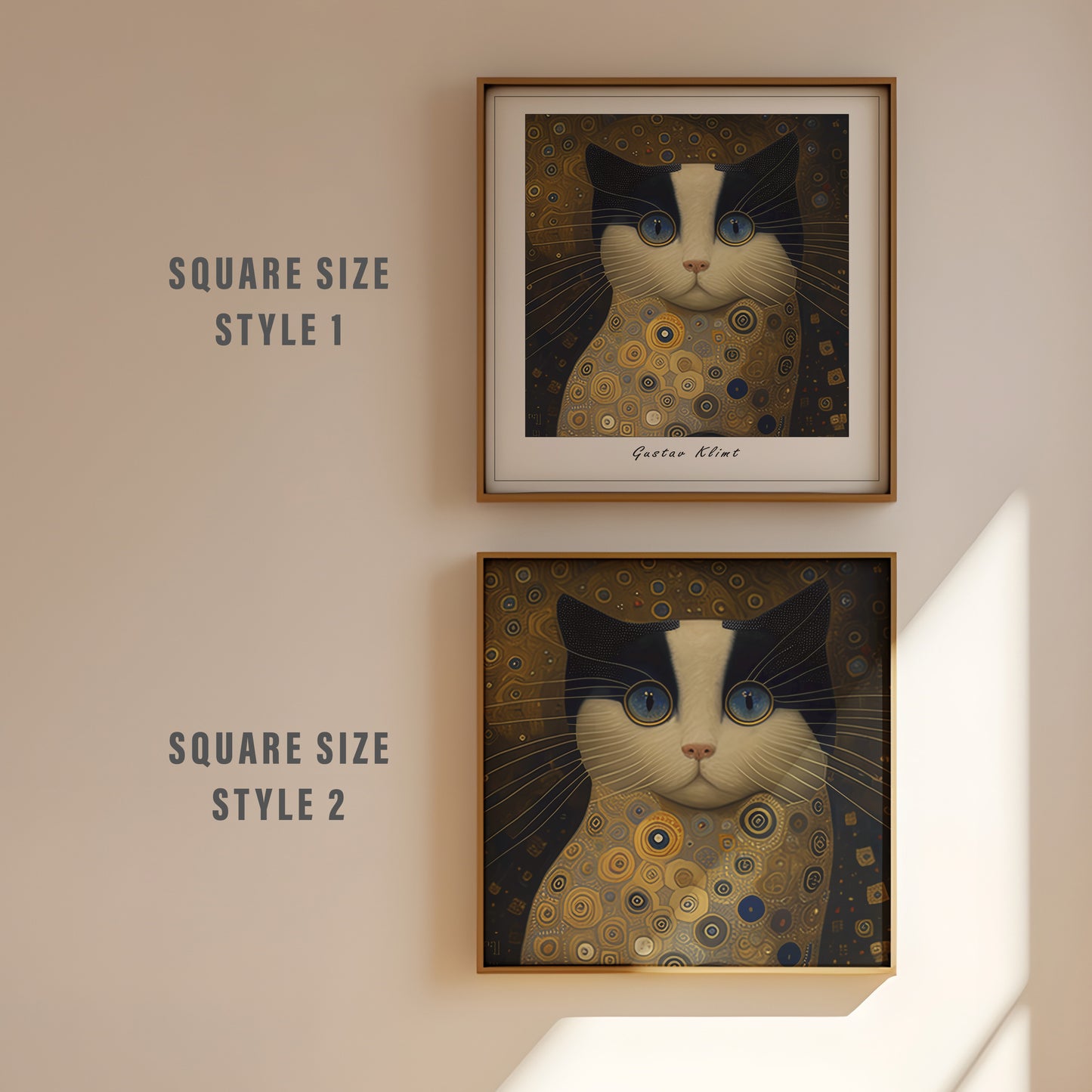 Gustav Klimt Cat print | Different sizes - The Hue Map