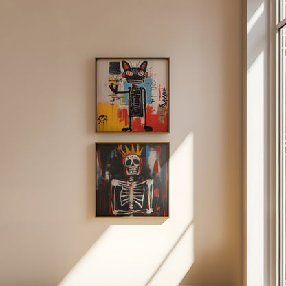 Jean-Michel Basquiat Cat wall art in different sizes and frame options or canvas