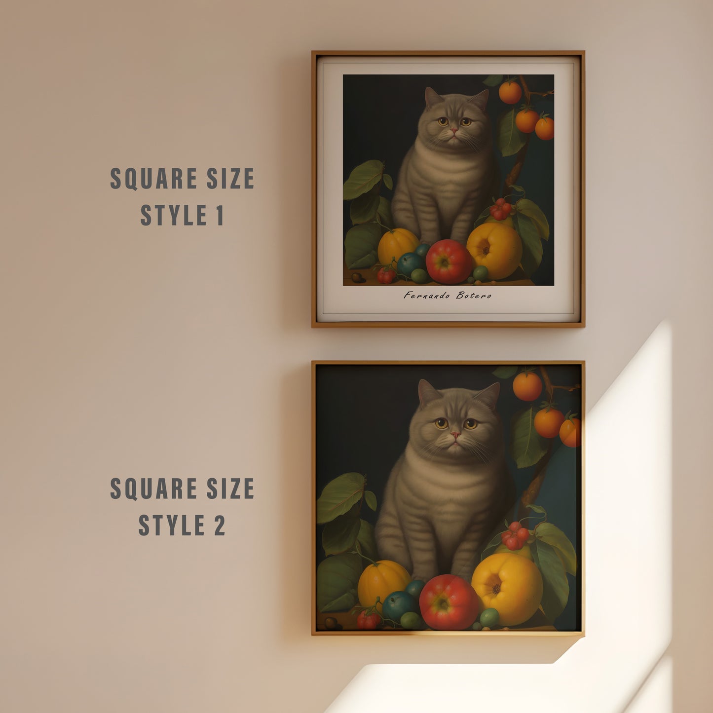 Fernando Botero Cat portrait | Different sizes and canvas - The Hue Map