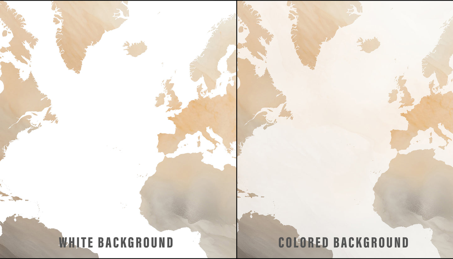 Minimalist World Map Print | Different colors and sizes - The Hue Map