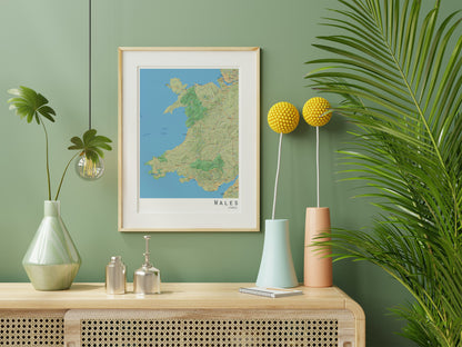 Wales map print | Cymru poster | Wales canvas wall art - The Hue Map