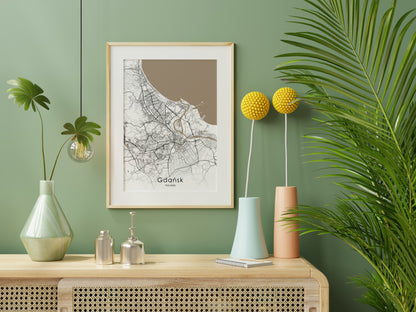 Gdansk Map print | Different sizes and canvas - The Hue Map