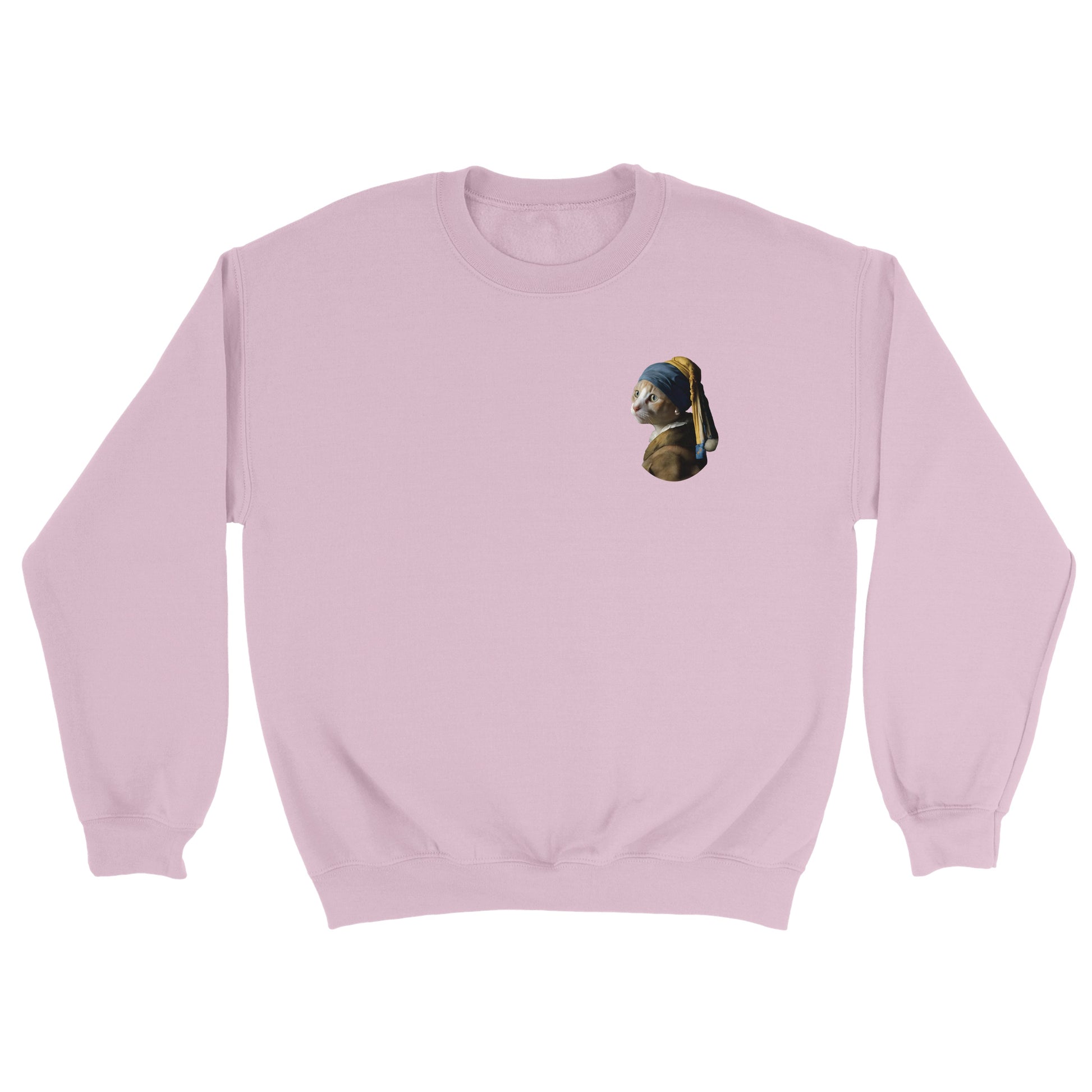 Unisex Cat with Pearl Earring Sweatshirt | Different colors and sizes - The Hue Map