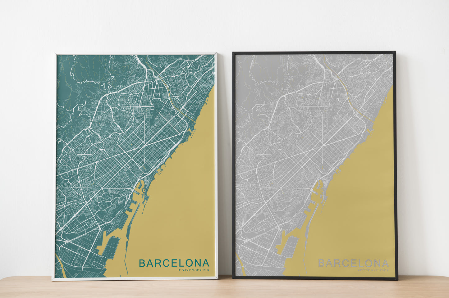 Barcelona map print | Different sizes and canvas - The Hue Map