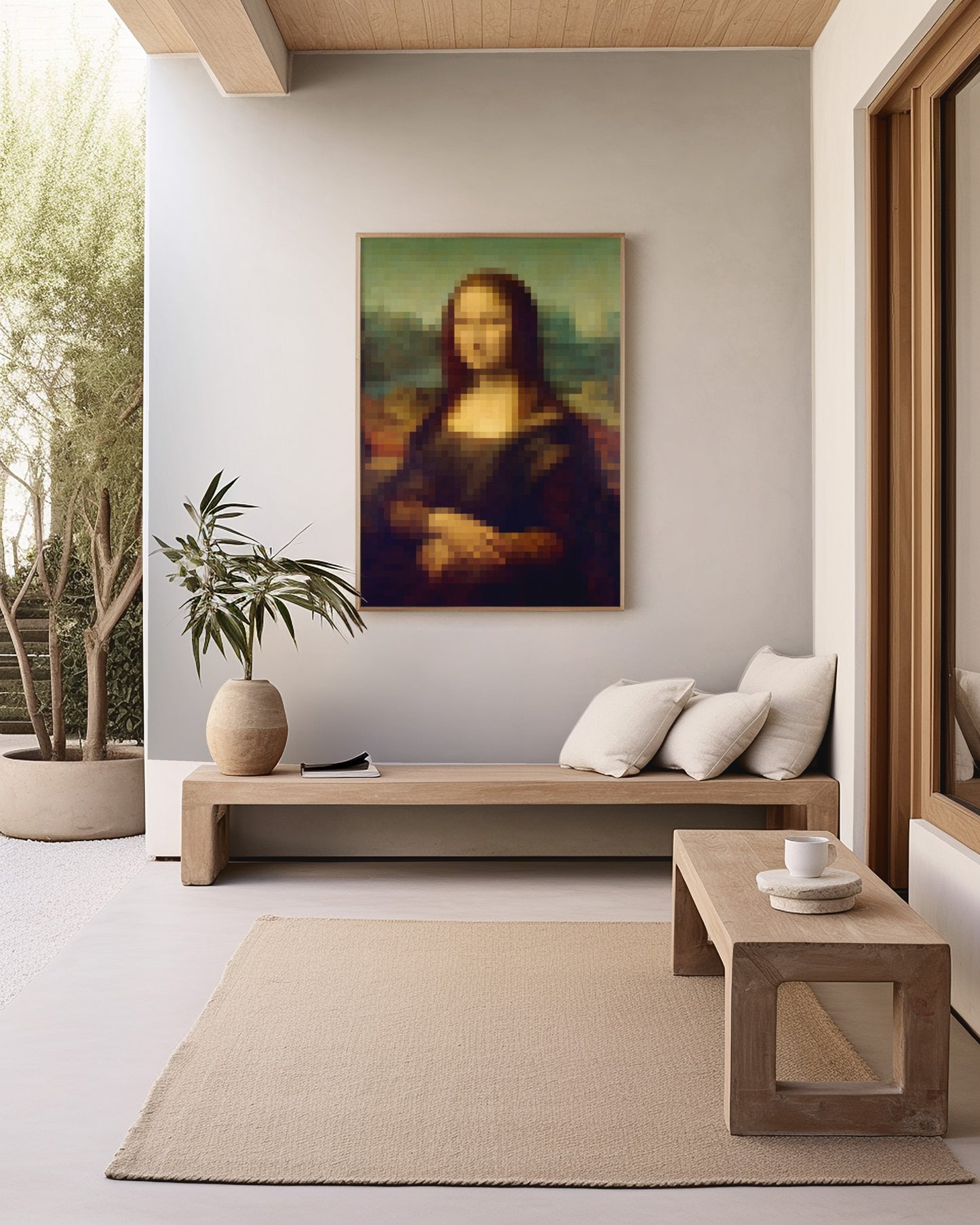 Mona Lisa pixel print | Different sizes and canvas - The Hue Map