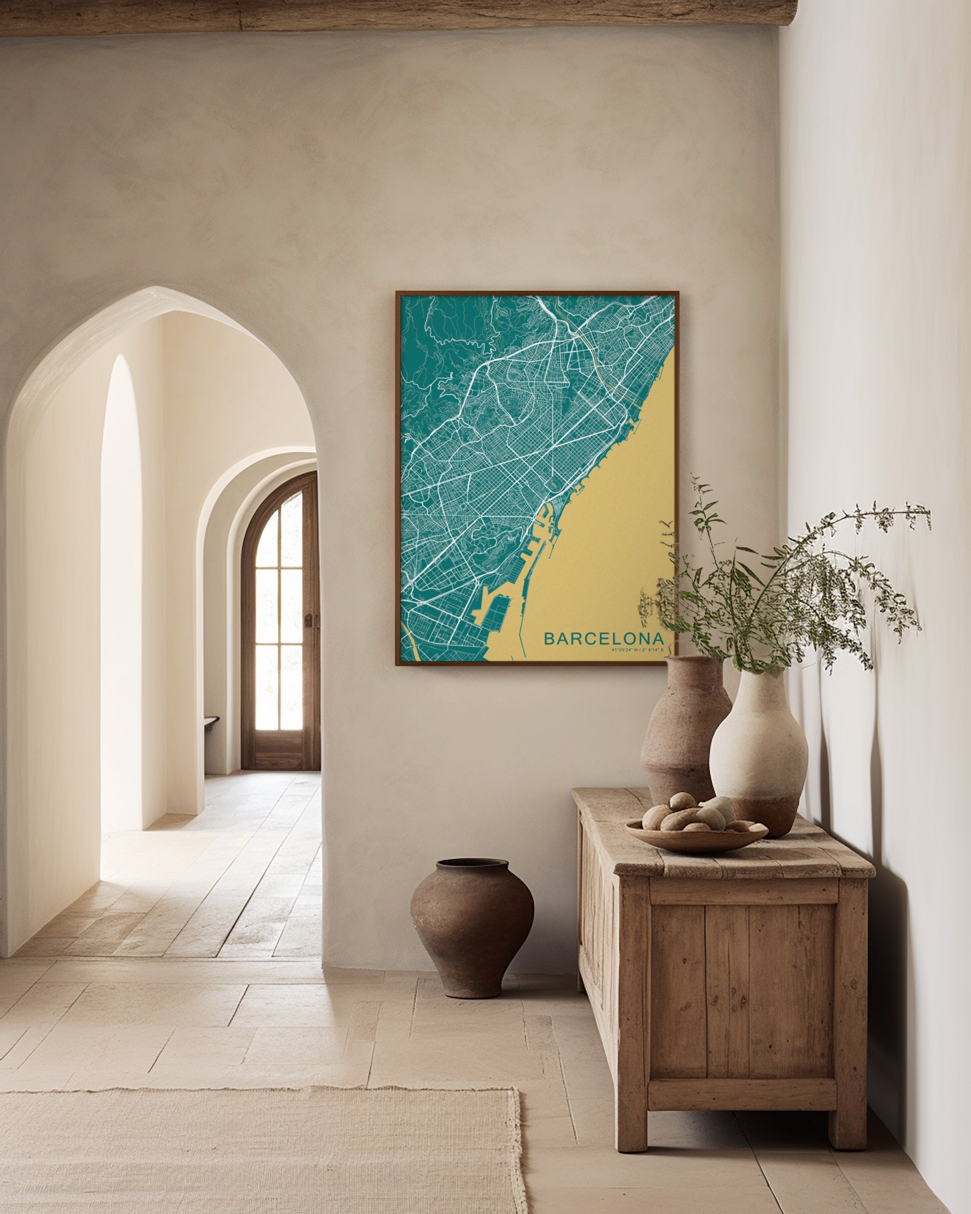 Barcelona map print | Different sizes and canvas - The Hue Map