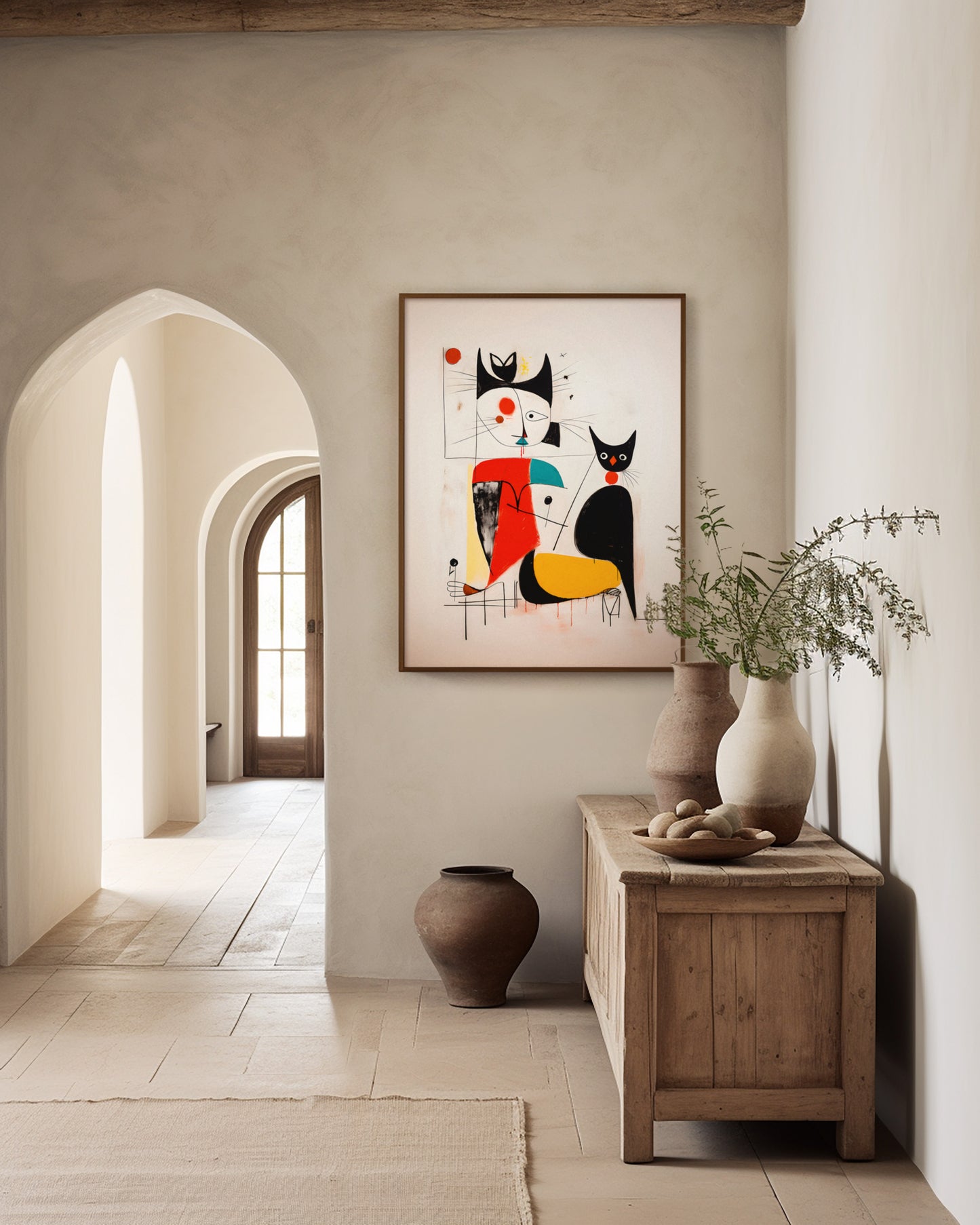 Joan Miro print of a Woman with a Cat - The Hue Map