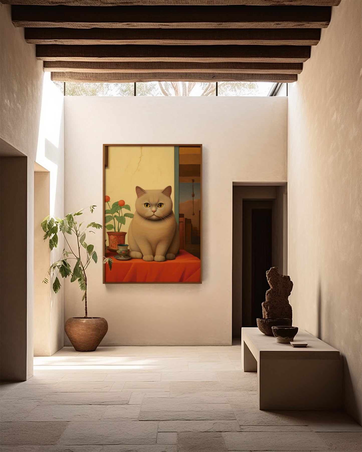 Botero Ginger Cat poster in different sizes and frames or canvas