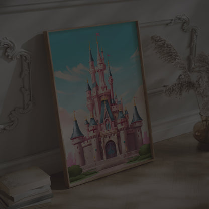 Disney castle print Pixar style | Different sizes and canvas