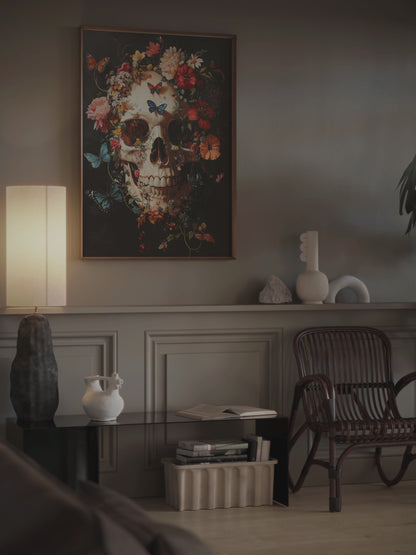 Floral Butterfly Skull Wall Art