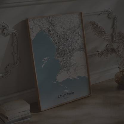 Marseille City Map Print | France Travel Wall Art | Housewarming & Travel Gift