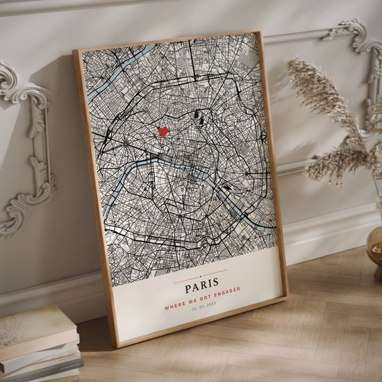 A custom city map print of anywhere on earth — your street, your city, the place your story started. Search any address, town or coordinates, choose your colour palette and add your own title, date and dedication