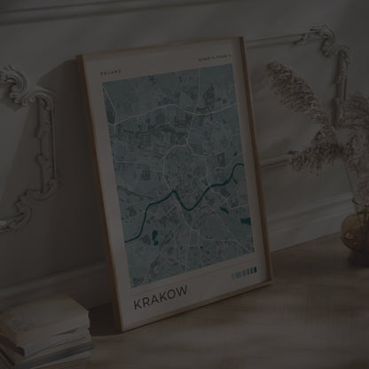 Krakow City Map Print | Poland Travel Wall Art