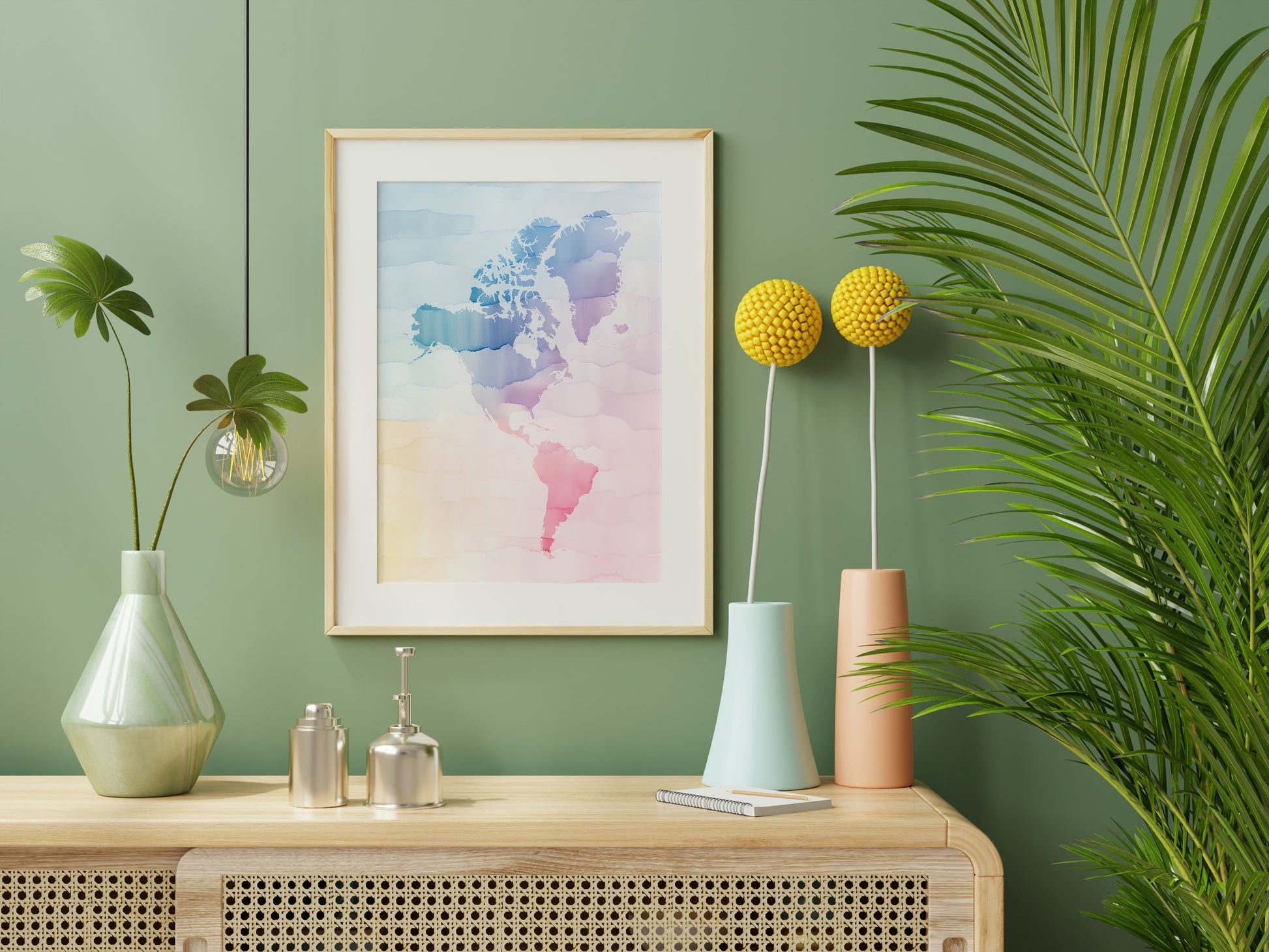 America Watercolour Print | USA canvas wall art - The Hue Map