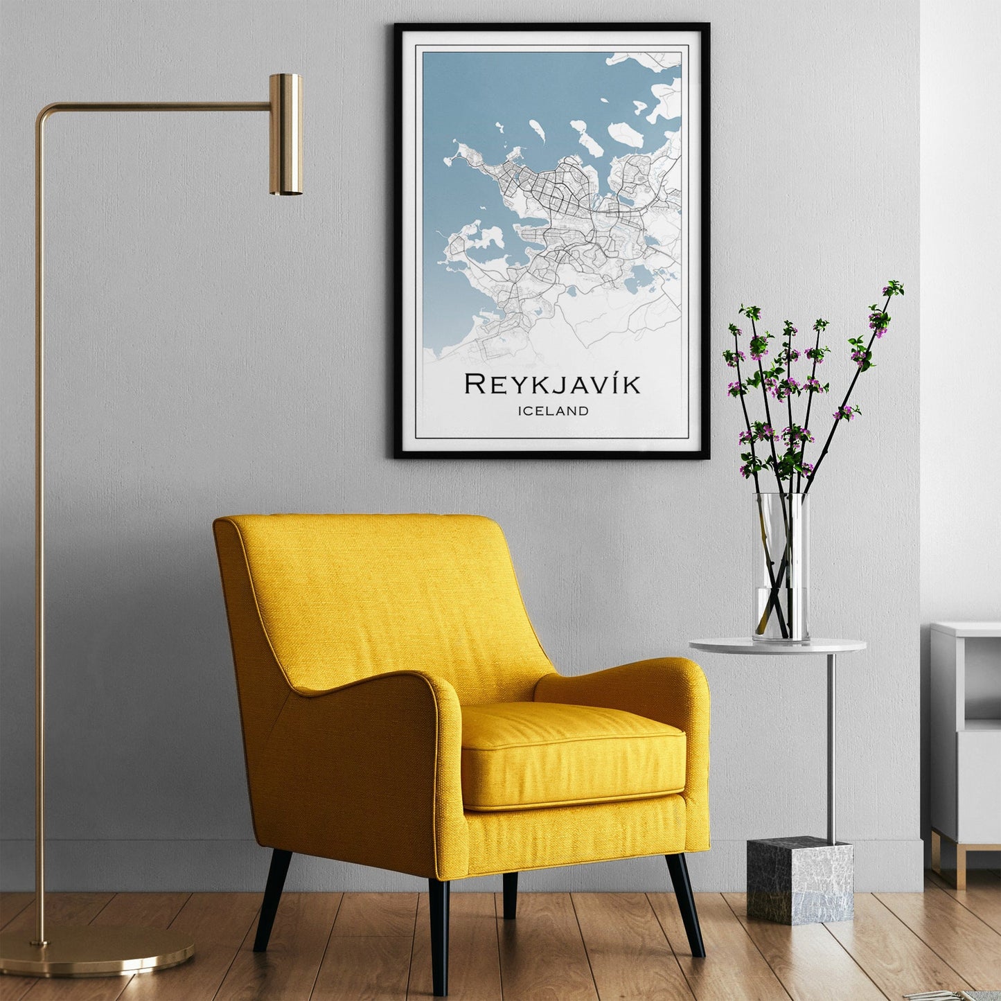 Reykjavik Map print | Different sizes | Reykjavik Travel Print | Iceland wall art | Iceland poster