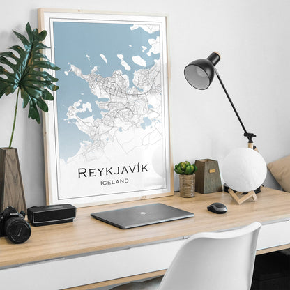 Reykjavik Map print | Different sizes | Reykjavik Travel Print | Iceland wall art | Iceland poster