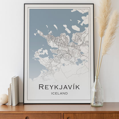 Reykjavik Map print | Different sizes | Reykjavik Travel Print | Iceland wall art | Iceland poster