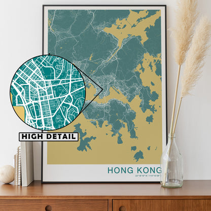 Hong Kong city print| HK travel poster | Hong Kong wall art