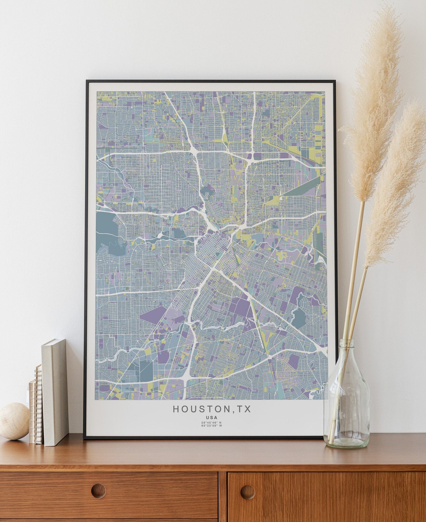 Houston print | Texas wall art | Houston city map print | Houston travel poster