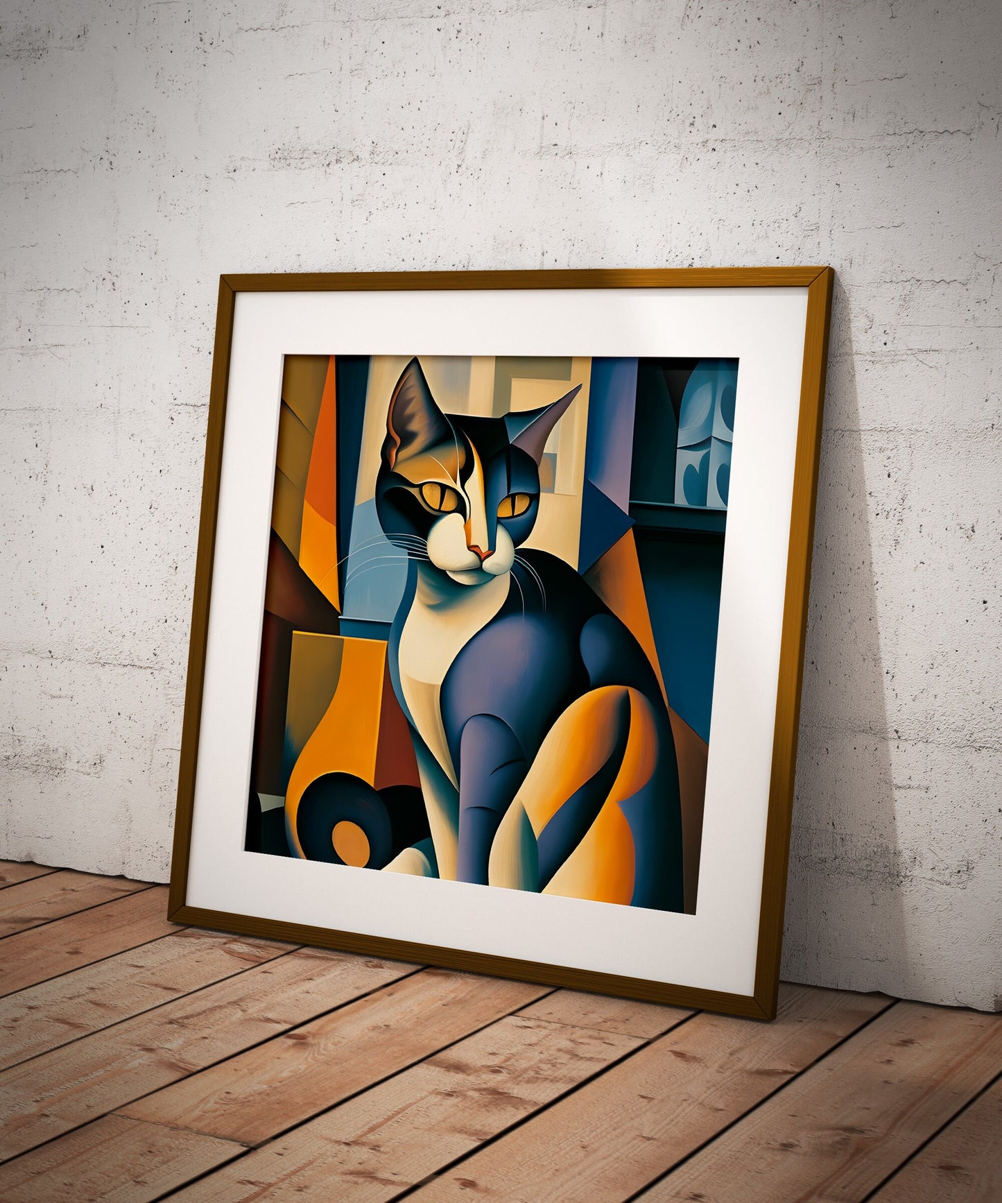 Cat print inspired by Picasso.