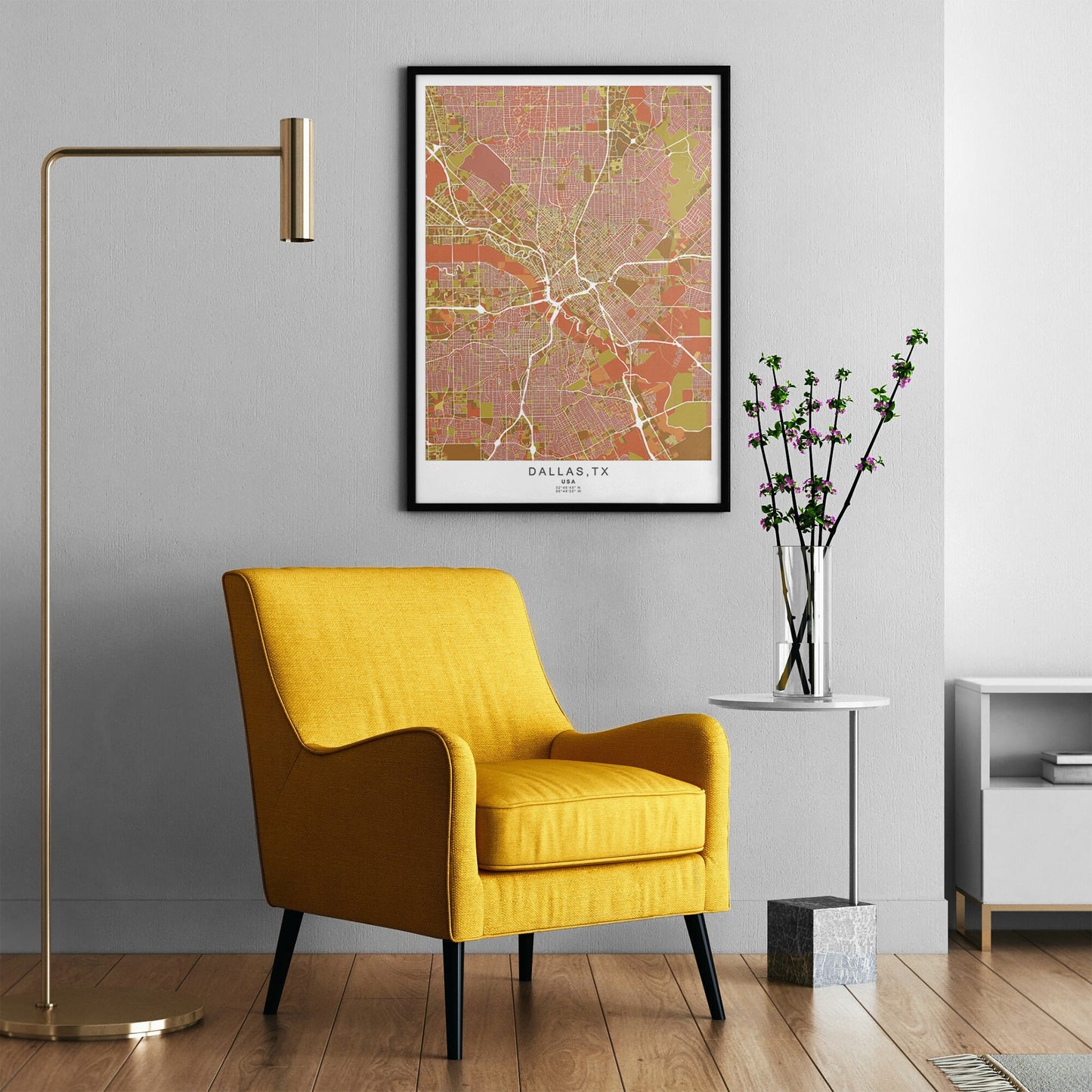 Dallas print | Texas wall art | USA travel poster | Dallas street map poster