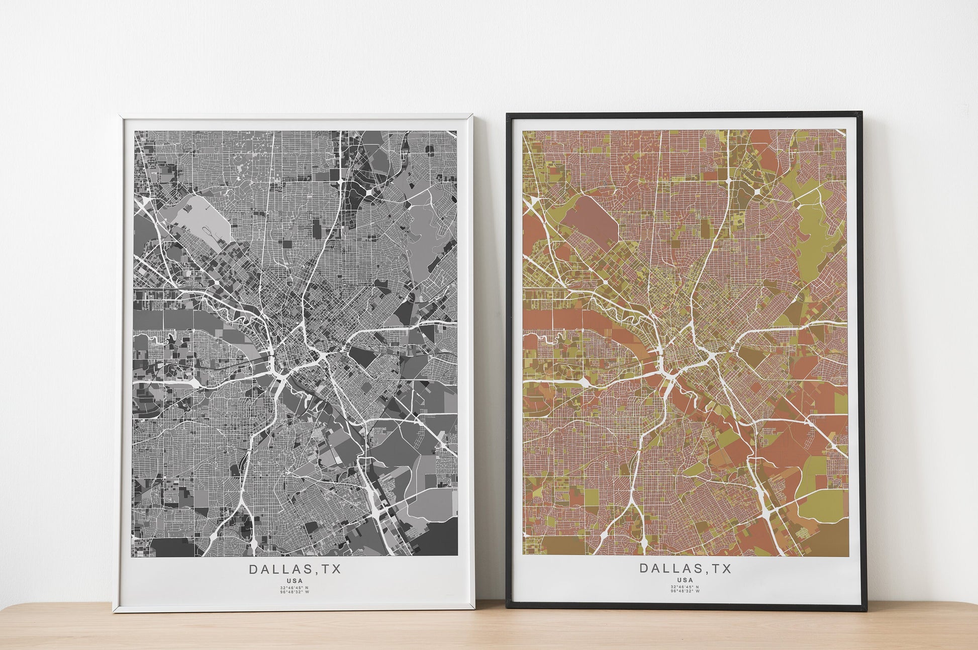 Dallas print | Texas wall art | USA travel poster | Dallas street map poster