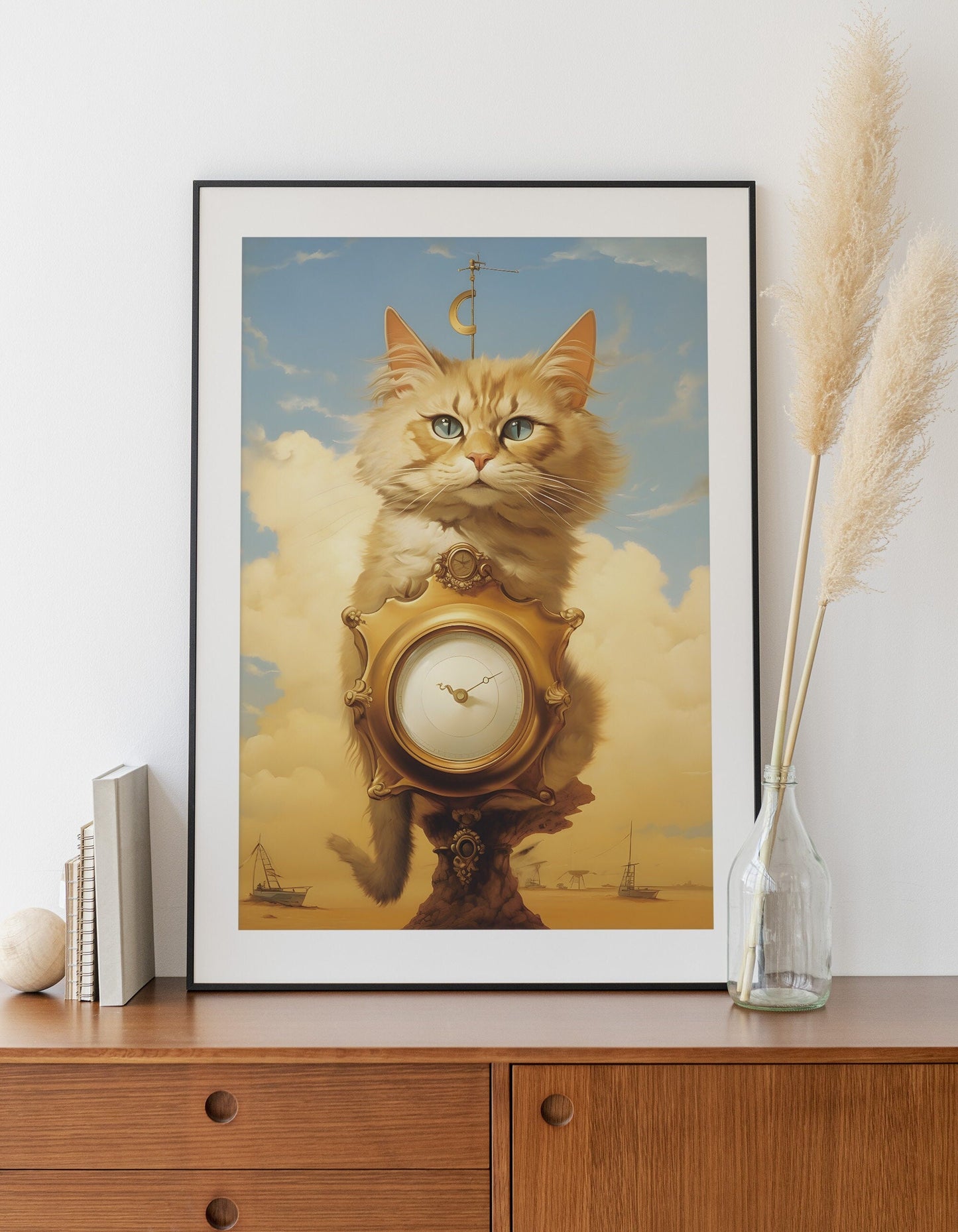 Salvador Dali print | Different sizes available | Salvador Dali Cat poster | Dali wall art poster