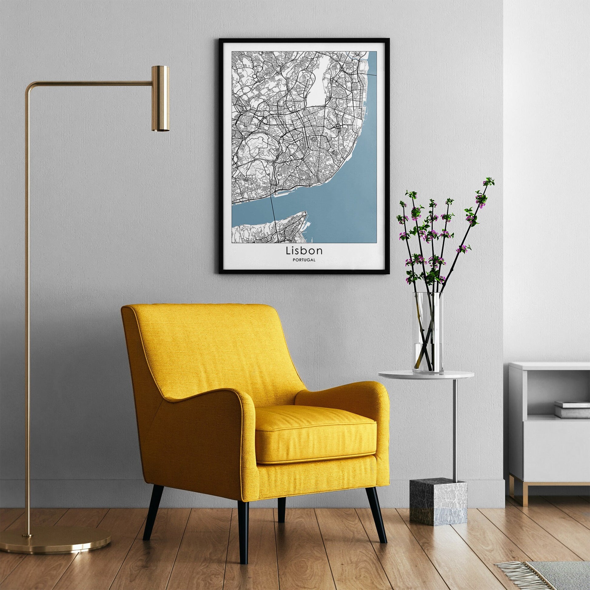 Lisbon Map Print | Portugal wall art | Lisbon travel poster