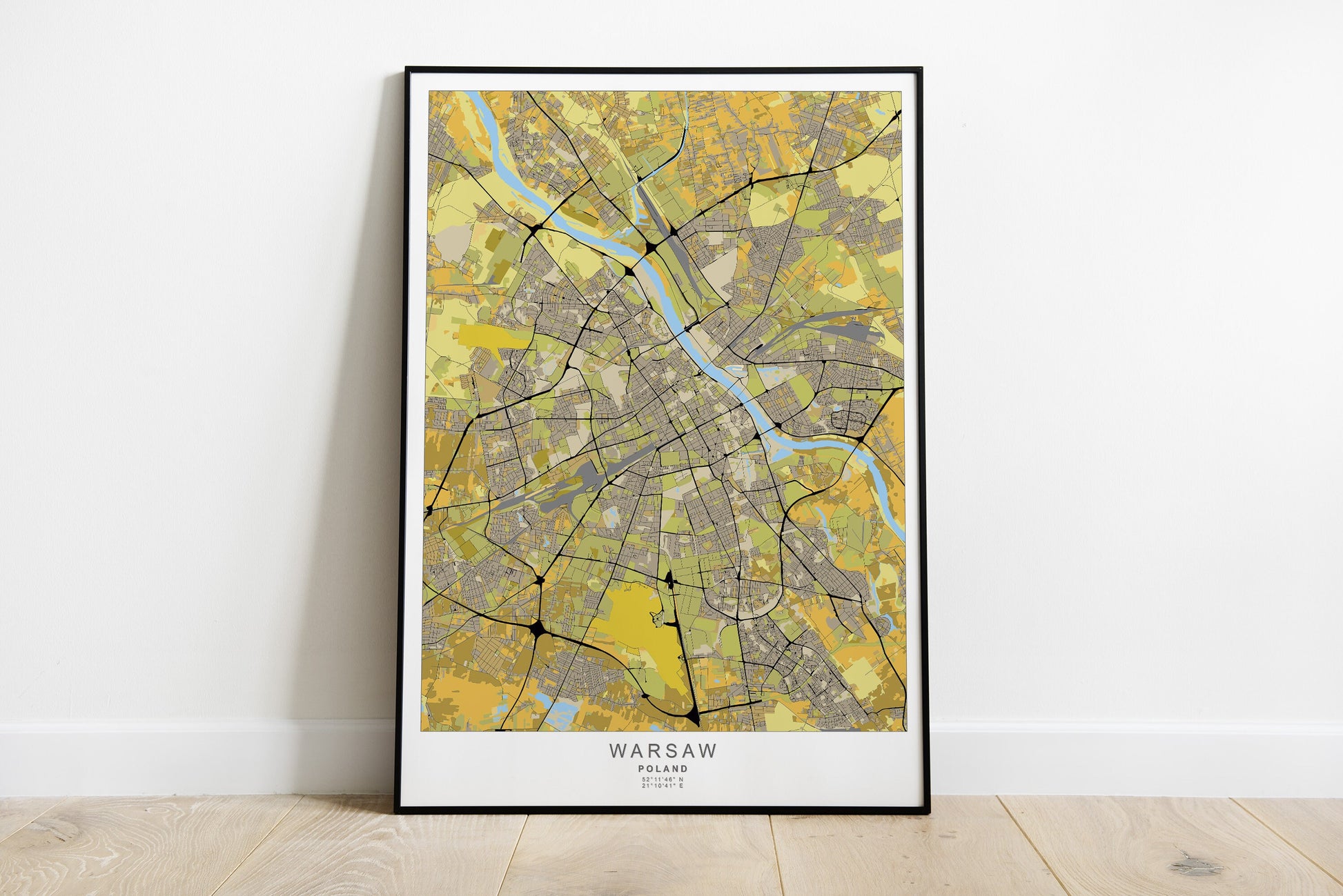 Warsaw city map print | Different colors and sizes | Poland travel poster | Warszawa print