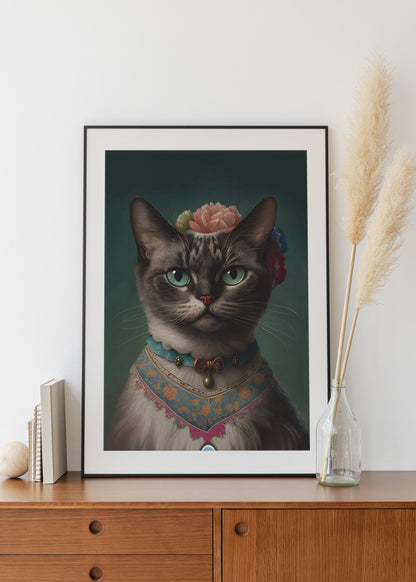 Frida Kahlo Cat print | Different sizes available | Frida Kahlo poster | Frida Kahlo wall art print